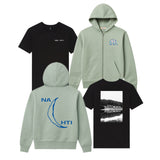 NACHTI RE:PRINT -  Zipper Hoodie light mint & T-Shirt black Bundle