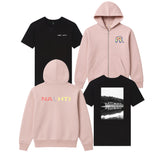 NACHTI RE:PRINT - Zipper Hoodie pastell rosa & T-Shirt black Bundle