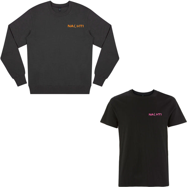 Nachti 'Signature Edition' Sweater  faded black & T-Shirt black Bundle