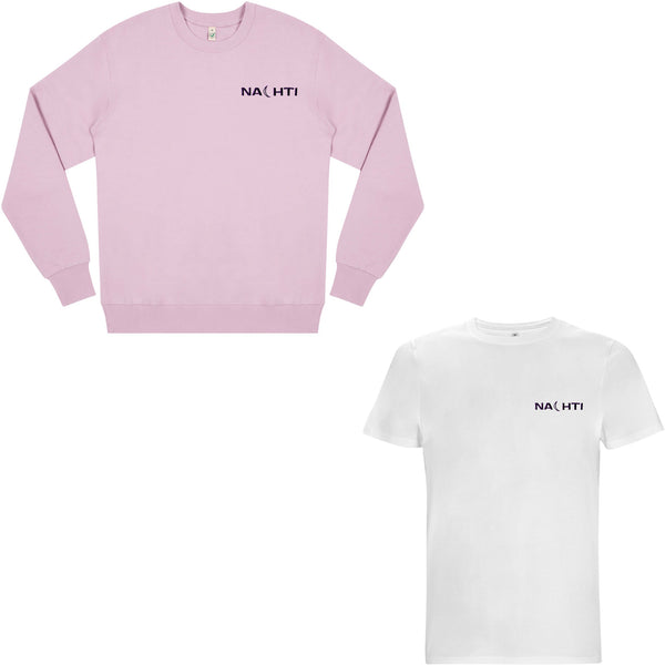 Nachti 'Signature Edition' Sweater faded pink & T-Shirt white Bundle